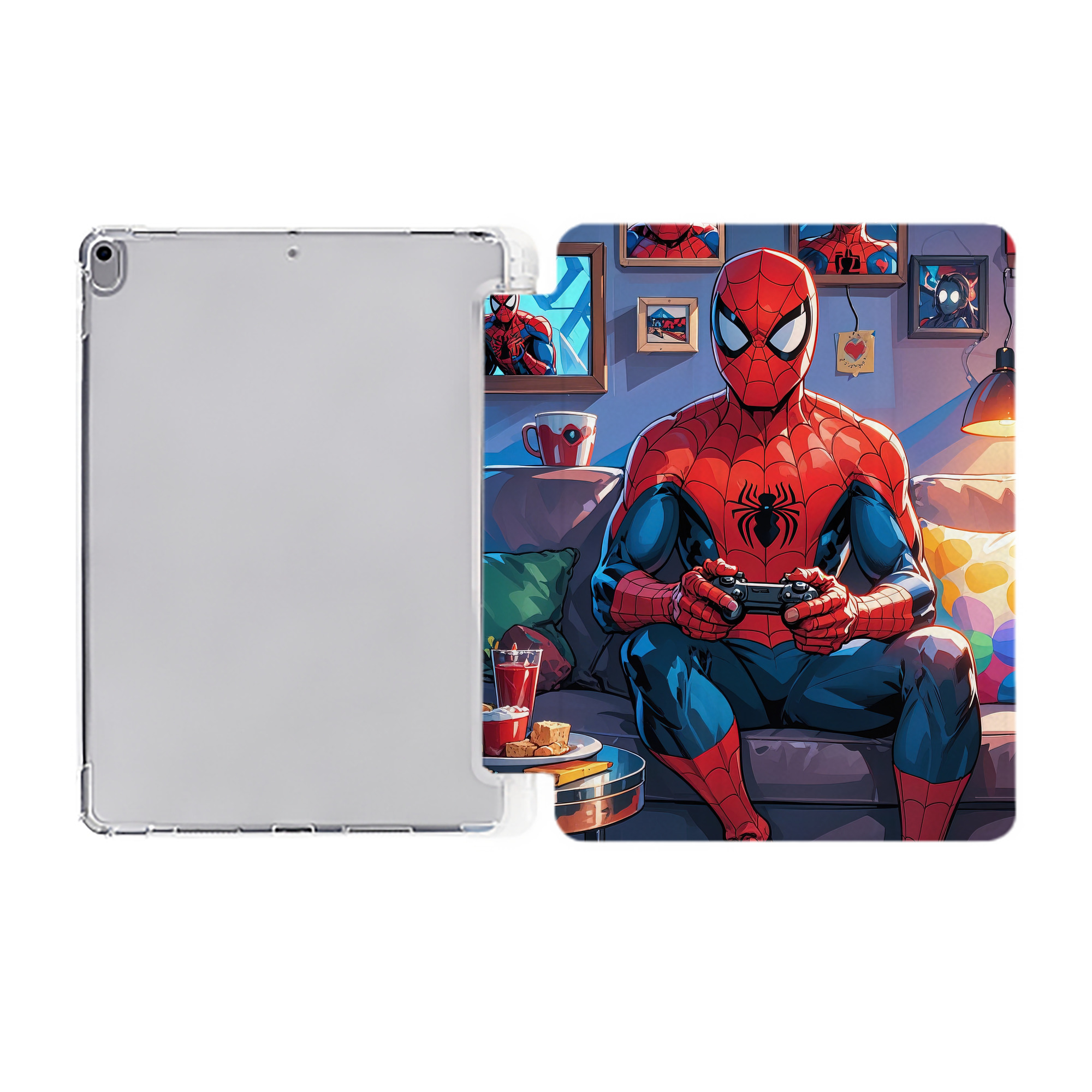 （画像用） Spider Man スパイダーマン IPad ケース ペン収納付き 三つ折りスタンド PUレザー×シリコン 対応機種9.5/10.5/10.9インチ